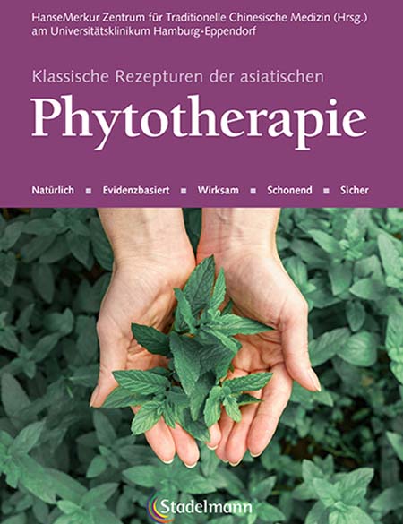Buchcover asiatische Phytotherapie - Hand mit Kräutern Buchcover asiatische Phytotherapie - Hand mit Kräutern